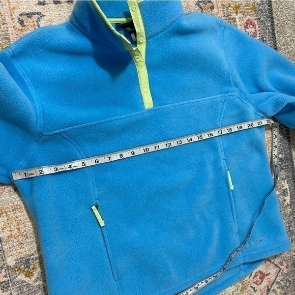 L.L. Bean Vintage Blue Pullover Fleece Snap Jacket Large‎ - Picture 8 of 9